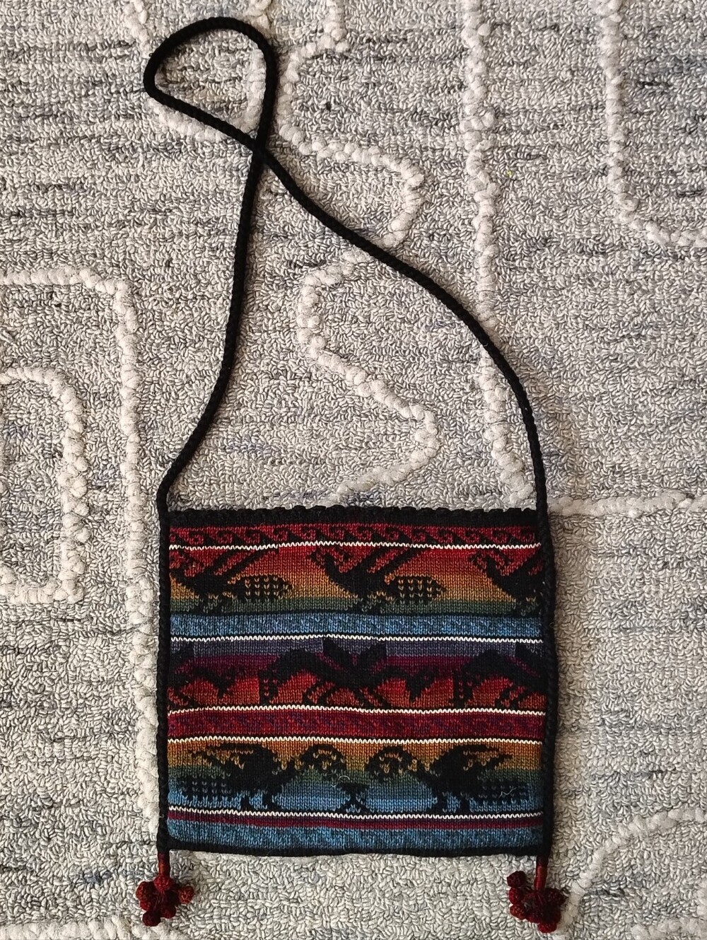 Peruvian Connection Boho Alpaca Knit Chuspa Crossbody Bag